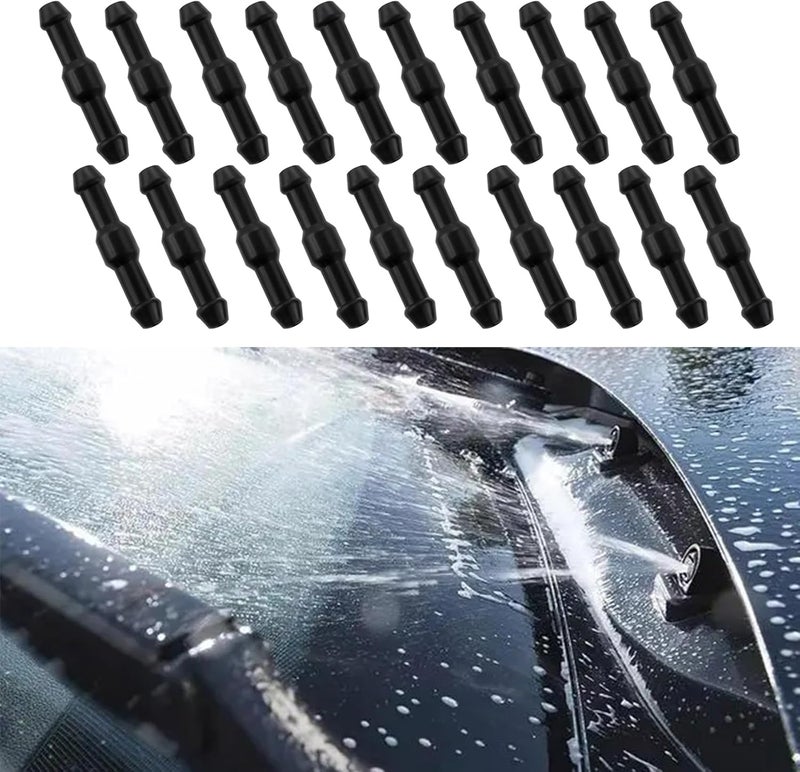 HEVLE 20PCS Windshield Washer Hose Connectors, Tube Pipe Fitting Adapter, 2-Way I Type Windshield Hose Connector Kit, Universal Windshield Washer Hose Replacement Fitting for Car Washer Nozzles - Image 1